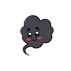 Cute Cartoon Cloud Character with a Happy Expression and Blushing Cheeks