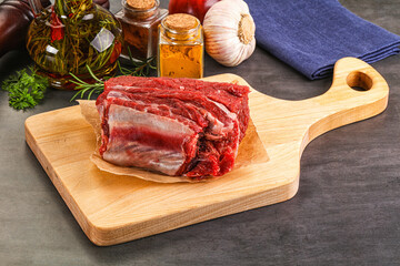 Raw beef ribs for cooking