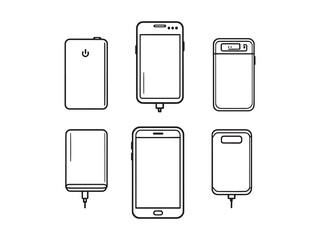 Power Bank line art vector illustration