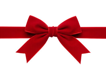 Fototapeta premium Red bow isolated on transparent background Generative Ai. 