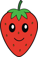 strawberry cartoon vecter illustration isolated on white background