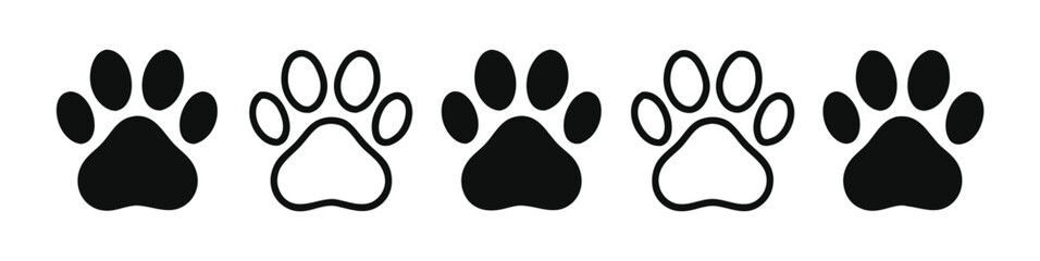 Flat Paw Prints Set
