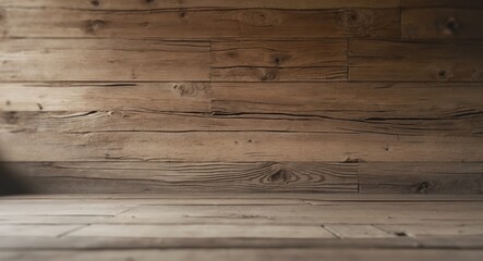 Fototapeta premium Rustic Wooden Floor and Wall Background, Perfect for Product Photography and Mockups.