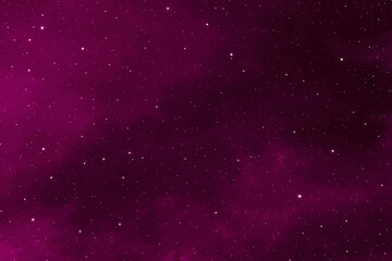 Starry night sky galaxy space background. Purple violet magenta red dark night sky.