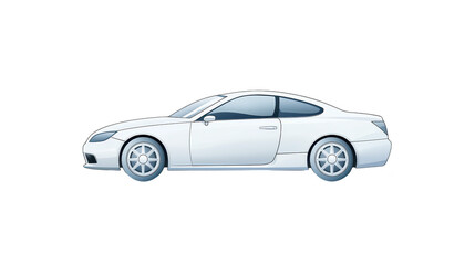 Fototapeta premium Sleek white sports car on white background, study in automotive contrast