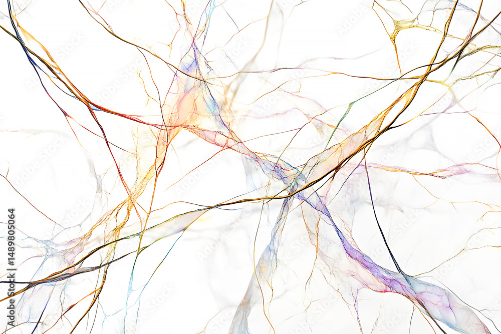Poster abstract colorful network lines white background art