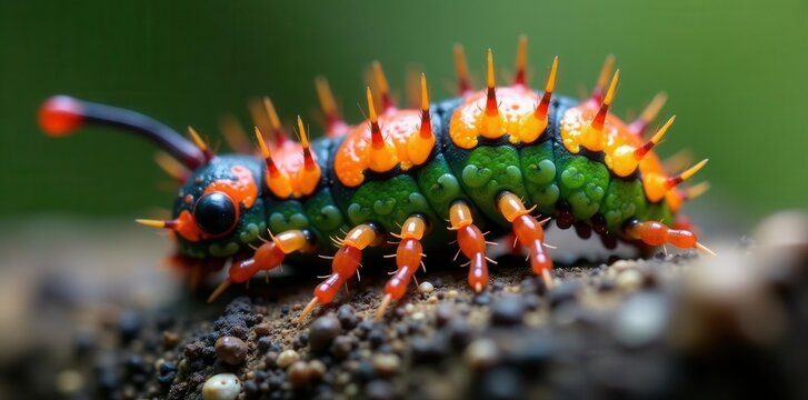 Close-up of Saperda populnea larva in aspen wood, Coleoptera, aspen borer