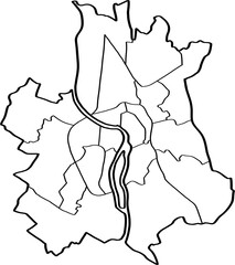 freehand drawing of Toulouse city map.
