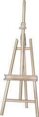 wooden easel isolated on white