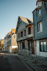 Fototapeta premium Charming street in Honfleur, Normandy, France