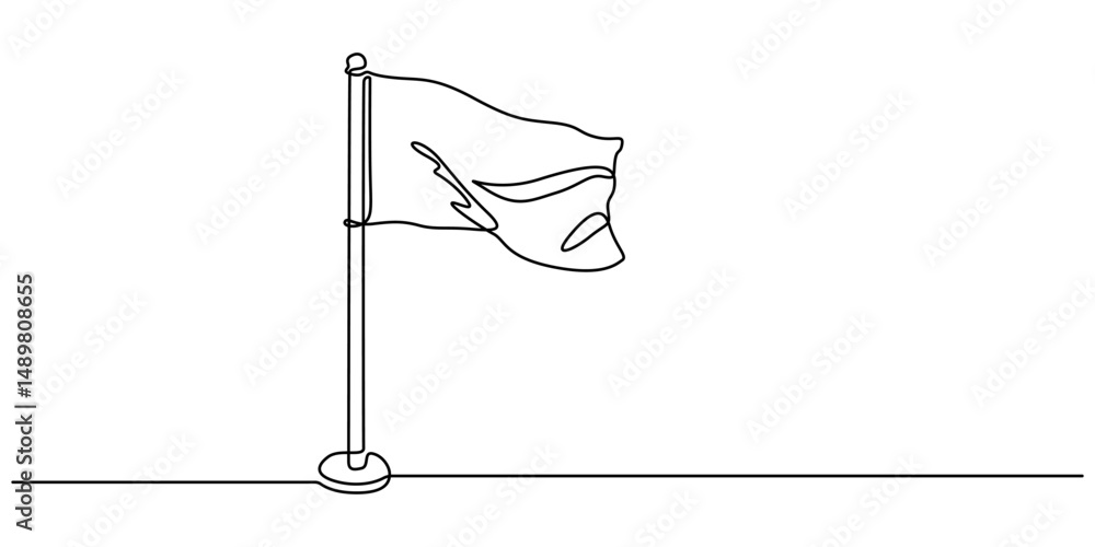 Poster continuous line drawing of chevron alignment right curve symbol. abstract line art illustration, swi