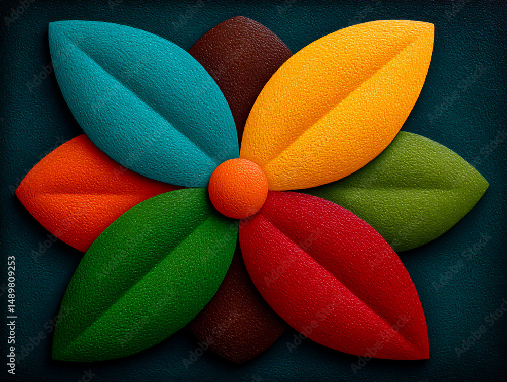 Poster abstract representation of balance and harmony with symmetrical shapes and complementary colors in a