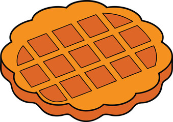 waffles with white background