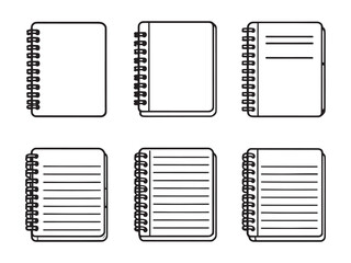 Spiral Notebook line art vector illustration
