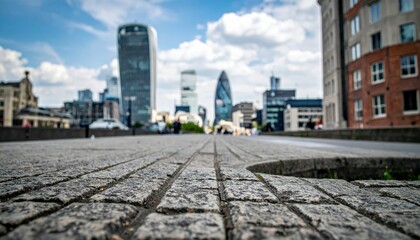 Naklejka premium Urban Cityscape with Foreground Elements that Capture Attention