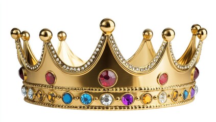 Golden crown adorned with colorful gemstones