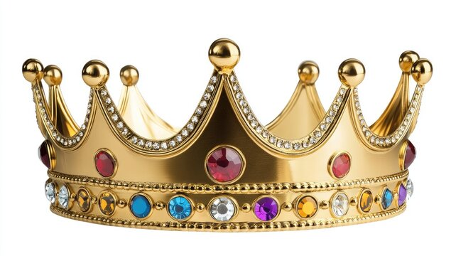 Golden crown adorned with colorful gemstones