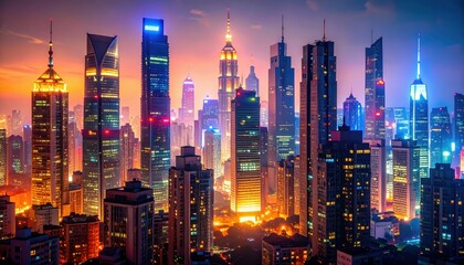 Fototapeta premium Artistic Cityscape Highlighting Creative Energy of Urban Environment