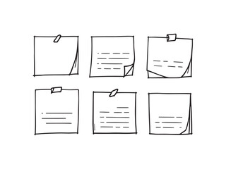 Sticky Notes line art vector illustration