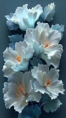 Luxury jasmine flowers modern embossed illustration high resolution photo