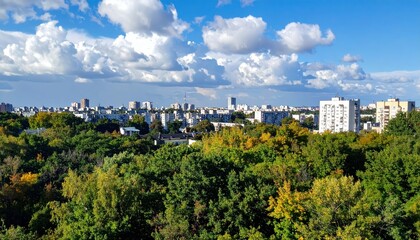Cityscape at the Edge of Urban Life and Natural Landscapes