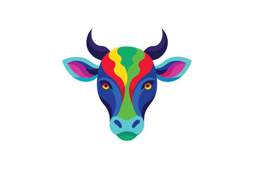 cow on white background