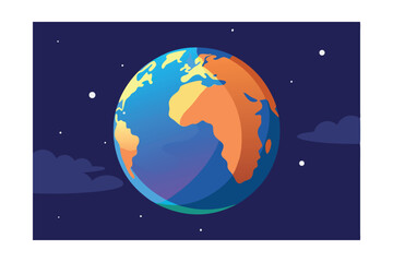 planet earth and moon