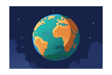 planet earth and moon