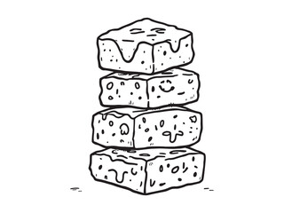 Tempeh line art vector illustration