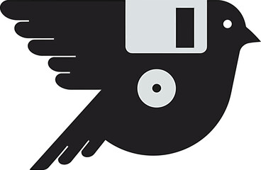 Floppy Disk to Bird Vector Design