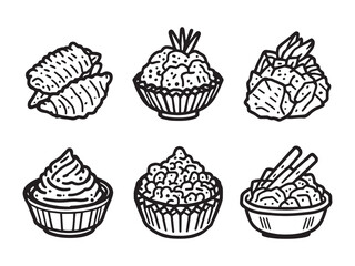 Tempura line art vector illustration