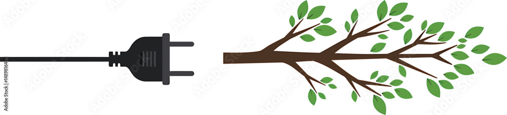 Poster plug to tree branch vector design