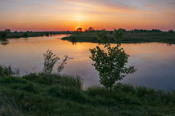 sunrise over the river