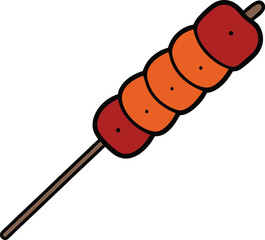 mutton kabab with white background