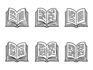 Textbook line art vector illustration