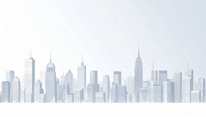 Fototapeta premium Cityscape Illustration Highlighting Negative Space and Building Scale