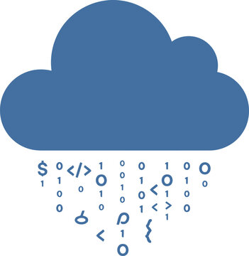 Cloud Code Rain - Minimalist Vector Design