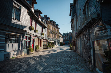 Charming street in Honfleur, Normandy, France