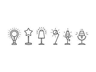 Therapy Light Lamp line art vector illustration