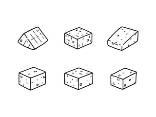 Tofu line art vector illustration