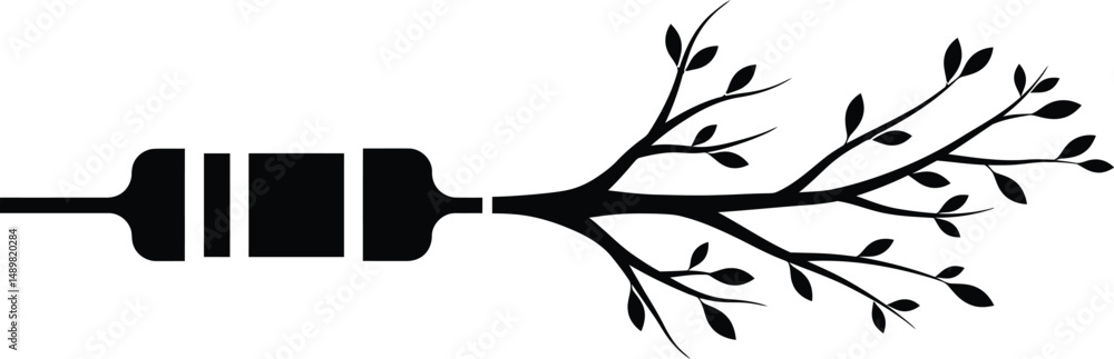 Poster resistor to tree branch vector design