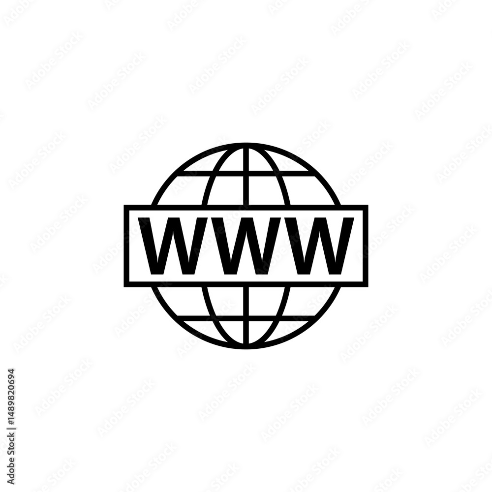 Poster www website icon isolated on white background