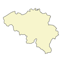 Obraz premium Belgium map symbol shape, travel web flat concept icon vector illustration .