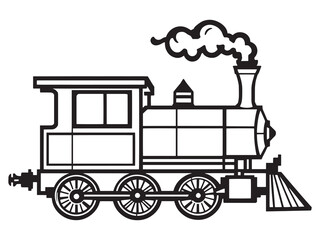 Train line art vector illustration