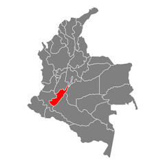 Huila of Colombia map shape, travel web flat concept icon vector illustration .