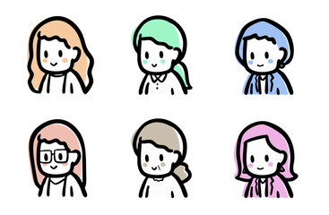 ニコニコと笑う、女性のバリエーション