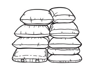Travel Pillow line art vector illustration