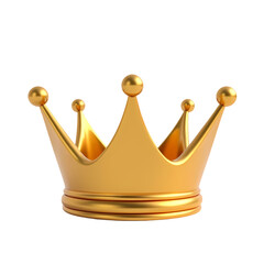 A close up view of a golden crown with spherical accents isolated  colored background space isolated on transparent backgruond