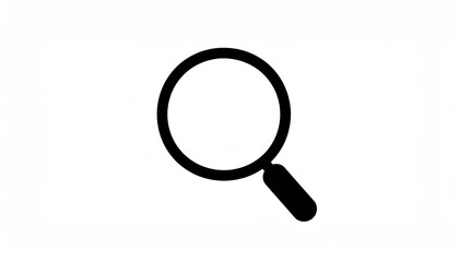Simple black magnifying glass icon against a white background.