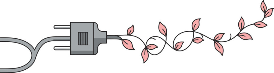 Plug to Vine Vector Illustration